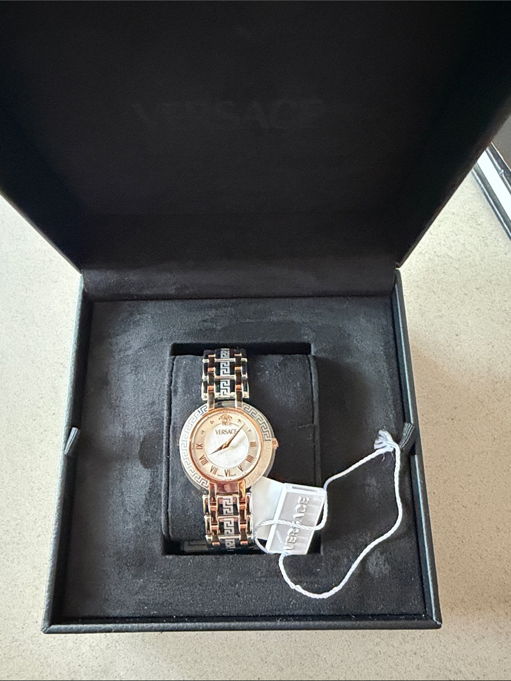 Versace Women's Silver and Rose Gold Watch